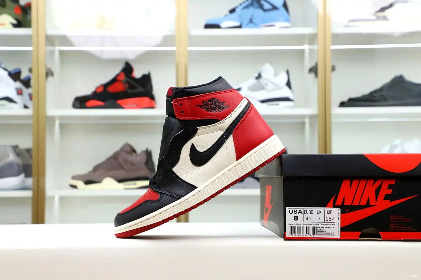 JORDAN TOE' Kimikick 'BRED OG RETRO 1 HIGH AIR 0523